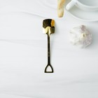 Ложка десертная Magistro «Лопата», длина 15.5 см, прямоугольная, нержавеющая сталь, золотистая - Фото 7