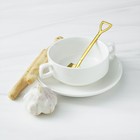 Ложка десертная Magistro «Лопата», длина 15.5 см, прямоугольная, нержавеющая сталь, золотистая - Фото 8