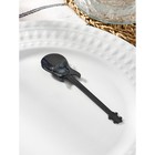 Ложка десертная Magistro «Гитара», длина 12 см, нержавеющая сталь, чёрная - Фото 1