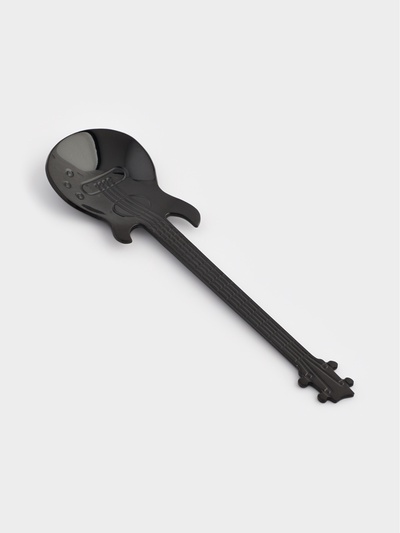 Ложка десертная Magistro «Гитара», длина 12 см, нержавеющая сталь, чёрная