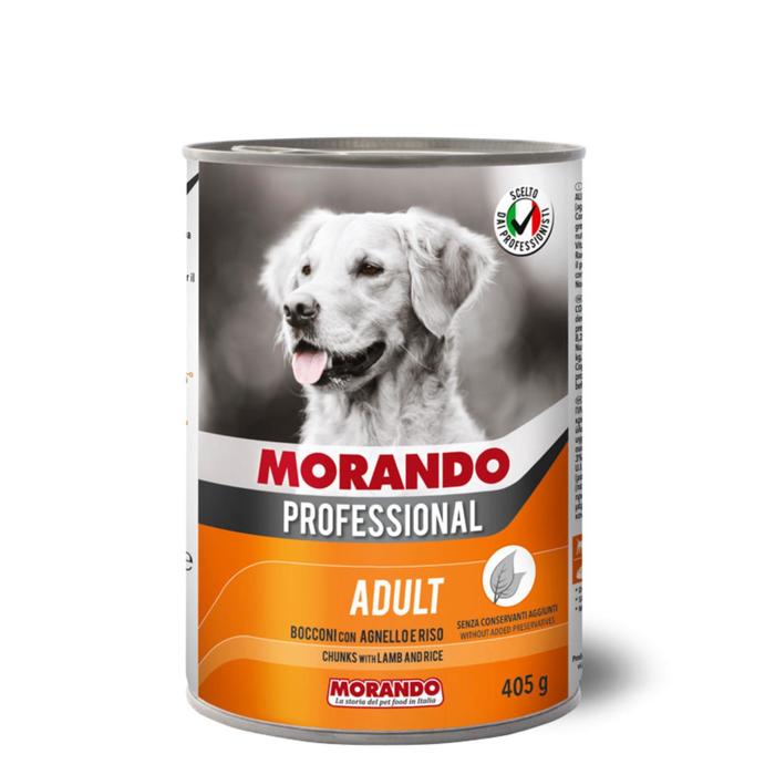 Влажный корм Morando Professional для собак, кусочки ягненка и рис, 405 г - Фото 1