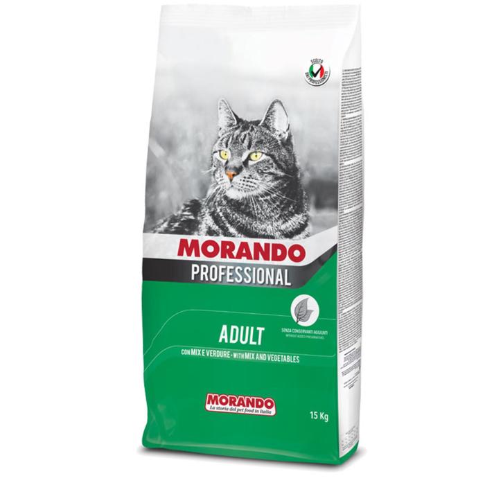 Сухой корм Morando Professional Gatto для кошек, микс с овощами, 15 кг - Фото 1