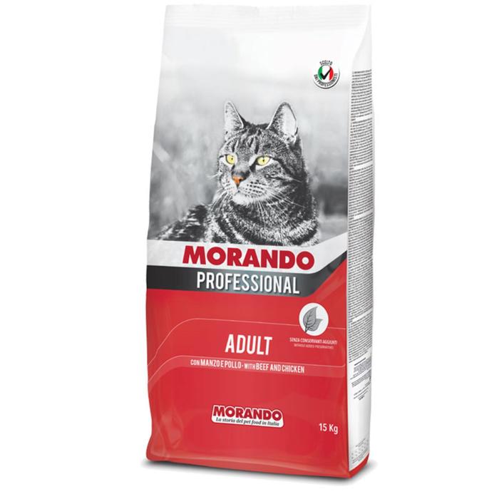Сухой корм Morando Professional Gatto для кошек, говядина/курица, 15 кг - Фото 1