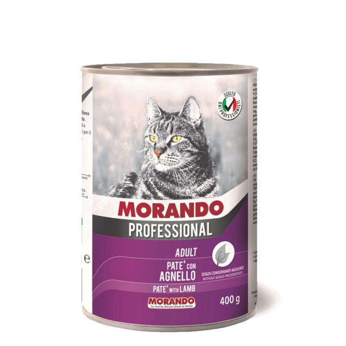 Влажный корм Morando Professional для кошек, паштет с ягнёнком, 400 г - Фото 1
