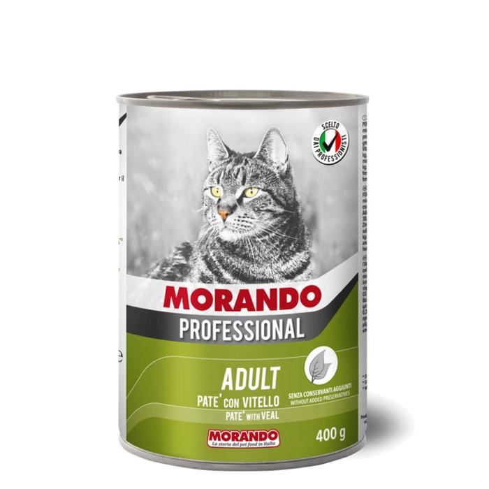 Влажный корм Morando Professional для кошек, паштет с телятиной, 400 г - Фото 1