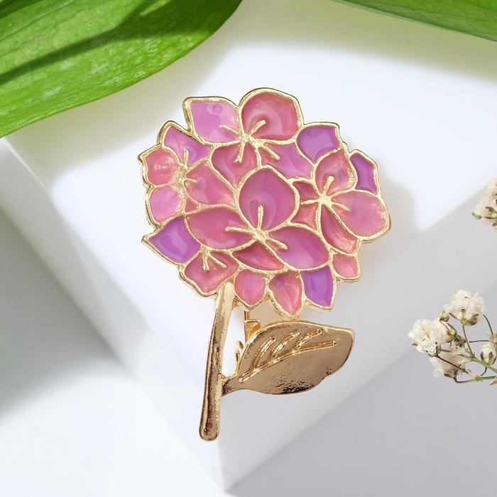 Брошь «Сирень», цвет сиреневый в золоте - Фото 1