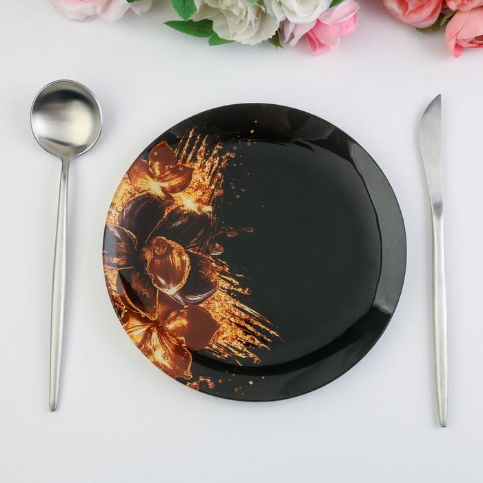 Тарелка «Золотые цветы», 20 см - Фото 1