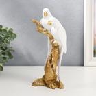 Сувенир полистоун "Белые попугаи Ара на золотом дереве" 23х6,5х12 см - фото 2956736