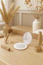 Зеркало KZ-02, подсветка, 9×9×0.7 см, 1 диод, от USB - Фото 1