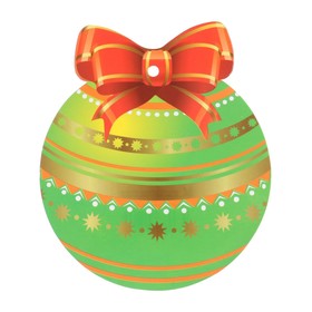 Открытка-мини "Зеленый новогодний шар" (комплект 20 шт)