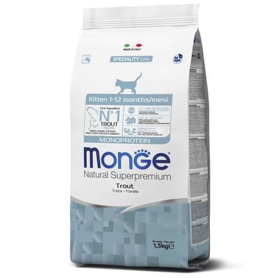 Сухой корм для котя Monge Cat Speciality Line Monoprotein, форель, 1.5 кг