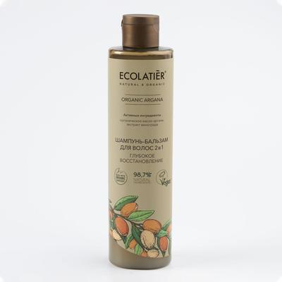 Шампунь-бальзам для волос 2 в 1 Ecolatier Green «Глубокое восстановление», 350 мл