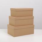 Набор коробок 3 в 1, упаковка подарочная, «Крафт», 32,5 х 20 х 12,5 - 26 х 17 х 10 см - фото 9405318