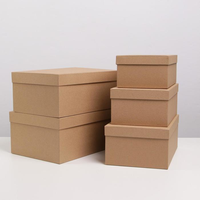 Набор коробок 5 в 1, упаковка подарочная, «Крафт», 22 х 14 х 8.5‒ 32.5 х 20 х 12.5 см - Фото 1