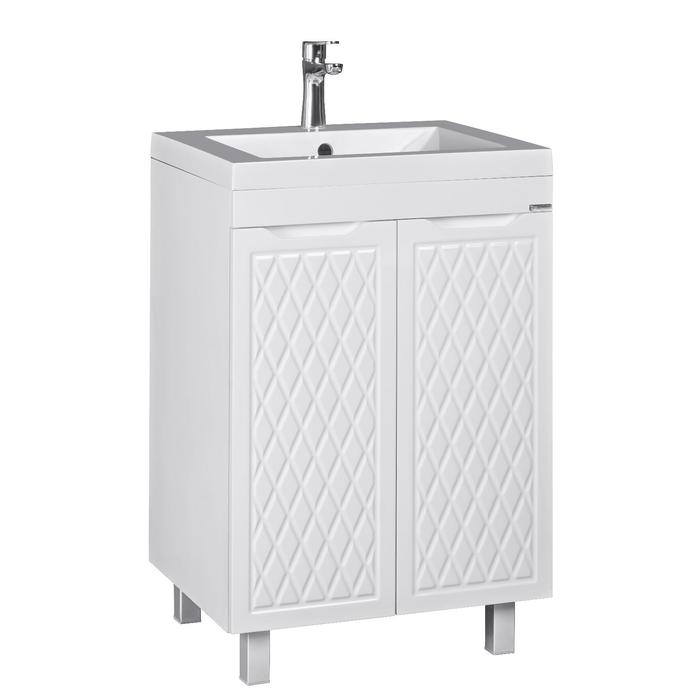 Тумба напольная «Домино» 3D, под раковину Andrea 58, без ящика, 560×475×820 мм, цвет белый - Фото 1