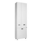 Пенал напольный «Домино» Cube 60, без ящика, с корзиной для белья, 600×316×2000 мм, цвет белый - Фото 1