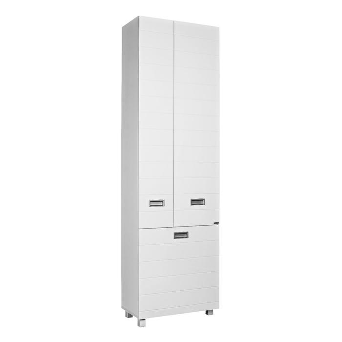 Пенал напольный «Домино» Cube 60, без ящика, с корзиной для белья, 600×316×2000 мм, цвет белый - Фото 1