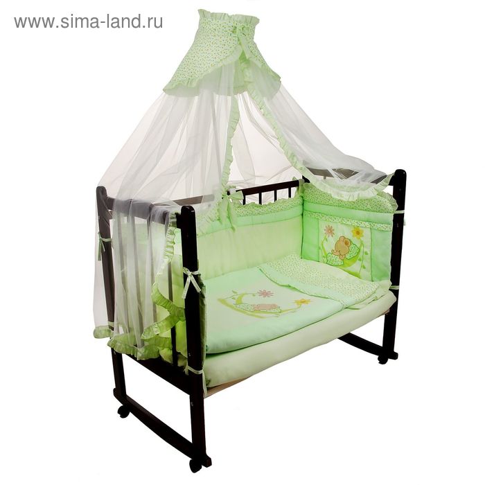 Комплект в кроватку "Сладкий сон", 7 предметов, цвет зелёный - Фото 1