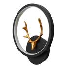 Бра "Олень" LED 14Вт 4000К 24х24 см черно-золотой 22х23 см - фото 23773431