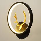 Бра "Олень" LED 14Вт 4000К 24х24 см черно-золотой 22х23 см - фото 23773432