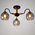 Люстра 1088/3BK 40Вт Е27 черный-светлое дерево 52х52х28 см BayerLux - фото 34487479