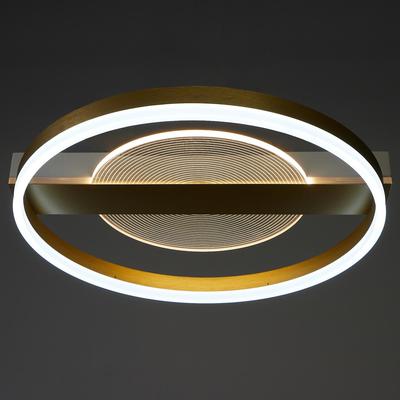 Люстра с пультом BayerLux 1343/2, светодиодная, 100 Вт, 3000-6000К, золотистая, 52×50×9 см