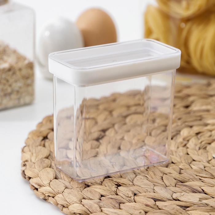 Контейнер для специй «Степ», 270 мл, 9.5×5×10 см, пластик, прозрачный, крышка белая - Фото 1