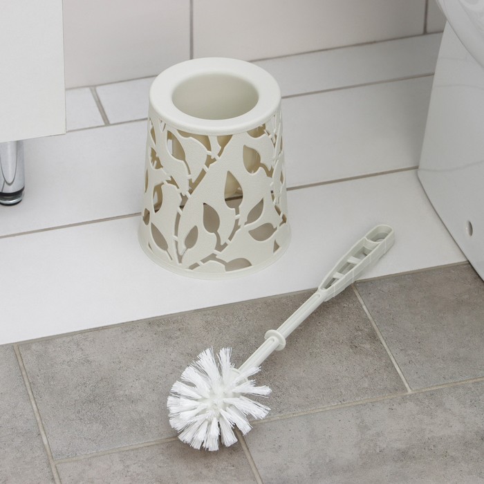 Ёршик для туалета «Флора», 14×41×41 см, цвет белый - фото 1919159076