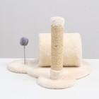 Игровой комплекс со столбиком-когтеточкой, трубой, игрушкой, 40 х 30 х 35 см, молочный - фото 24725216