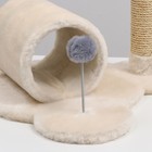 Игровой комплекс со столбиком-когтеточкой, трубой, игрушкой, 40 х 30 х 35 см, молочный - фото 24725218