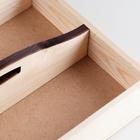 Кашпо деревянное с фигурной ручкой 27,5х20х5 см, цвет натуральный - Фото 3