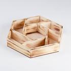 Ящик деревянный "Шестигранник" с перегородками 28х24,5х5 см, цвет экзотик - Фото 1