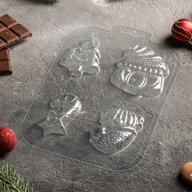 Форма для шоколада и конфет пластиковая «Домики Гномики», размер ячейки 8,5×5 см, цвет прозрачный