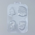 Форма для шоколада и конфет новогодняя «Домики Гномики», 4 ячейки 8.5×5 см, пластик, прозрачная - Фото 2