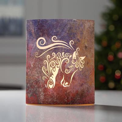 Светодиодная фигура «Лошадь» 13×16×5 см, картон, батарейка ААх2 (не в комплекте), свечение тёплое белое