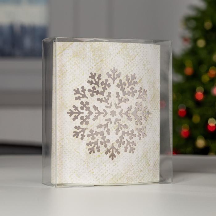 Светодиодная фигура «Снежинка» 13 × 16 × 5 см, картон, батарейка ААх2 (не в комплекте), свечение тёплое белое - фото 1901456741