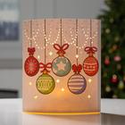 Светодиодная фигура «Ёлочные шары» 17×20×8 см, картон, батарейка ААх2 (не в комплекте), свечение тёплое белое - Фото 1