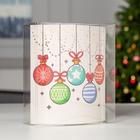 Светодиодная фигура «Ёлочные шары» 17×20×8 см, картон, батарейка ААх2 (не в комплекте), свечение тёплое белое - Фото 3