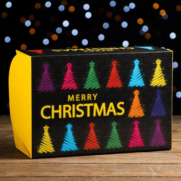 Коробка складная, двухсторонняя "Merry Christmas", 25 х 17 х 10 см - Фото 1