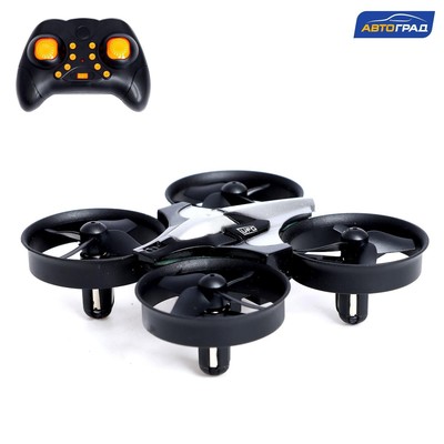 Квадрокоптер радиоуправляемый Flashdrone, работает от аккумулятора, цвет серый