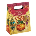 Пакет подарочный с тиснением «Елочные шары», 12 × 16 см - Фото 1