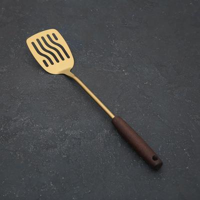 Лопатка с отверстиями «Прайм», длина 39.5 см, нержавеющая сталь, цвет металла золотой