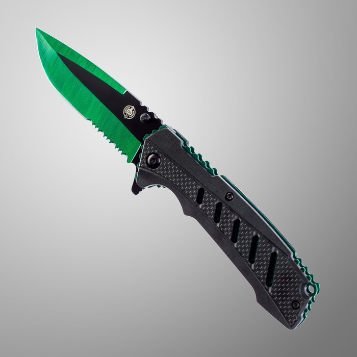 Нож складной "Хамелеон" сталь - 420, рукоять - пластик, зеленый, 21 см - фото 1907302636