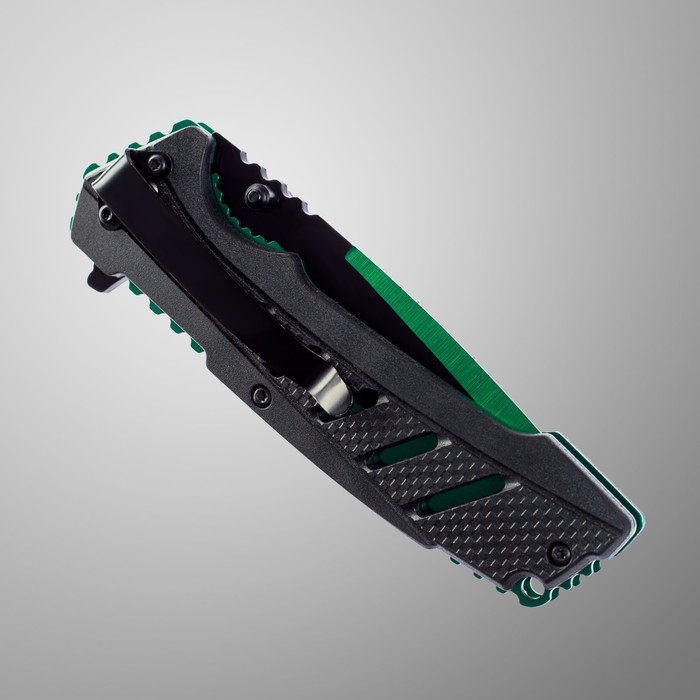 Нож складной "Хамелеон" сталь - 420, рукоять - пластик, зеленый, 21 см - фото 1907302638