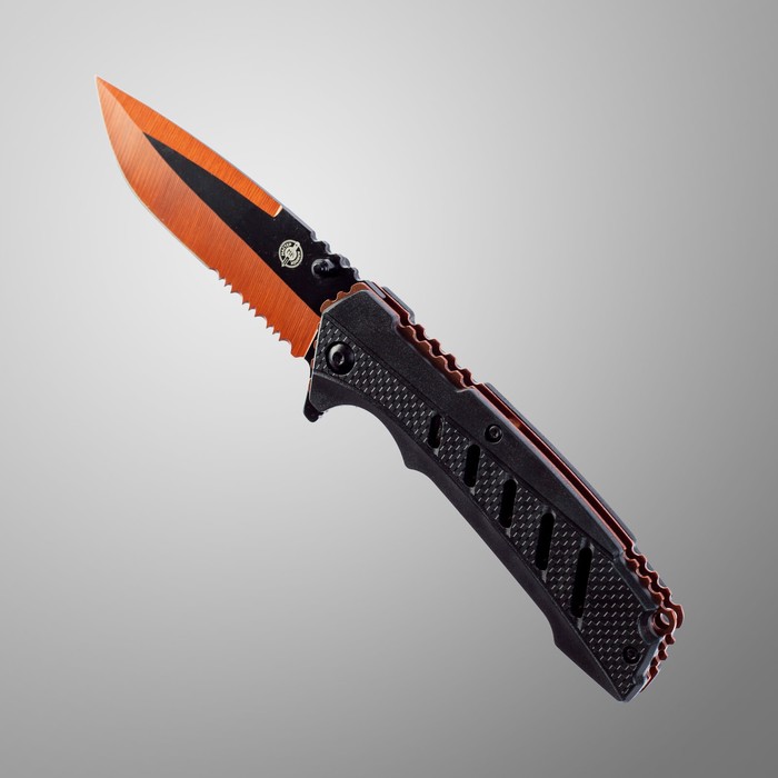 Нож складной "Хамелеон" сталь -420, рукоять - пластик, оранжевый, 21 см - фото 1907302645