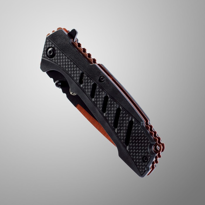 Нож складной "Хамелеон" сталь -420, рукоять - пластик, оранжевый, 21 см - фото 1907302646