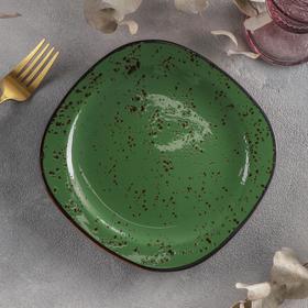 Тарелка керамическая десертная «Созвездие», d=18,5 см, цвет зелёный