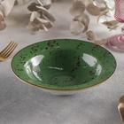 Тарелка керамическая для пасты «Созвездие», 320 мл, d=19 см, цвет зелёный - фото 9406537