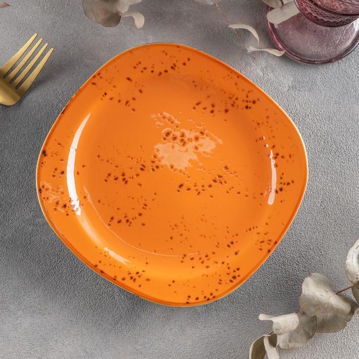 Тарелка керамическая десертная «Созвездие», d=18,5 см, цвет оранжевый - Фото 1