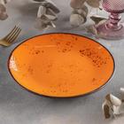 Тарелка керамическая обеденная «Созвездие», d=21 см, цвет оранжевый - Фото 2